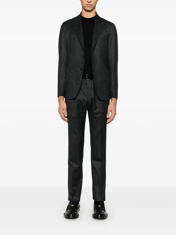 Tagliatore Pinstriped Suit | Black | FARFETCH