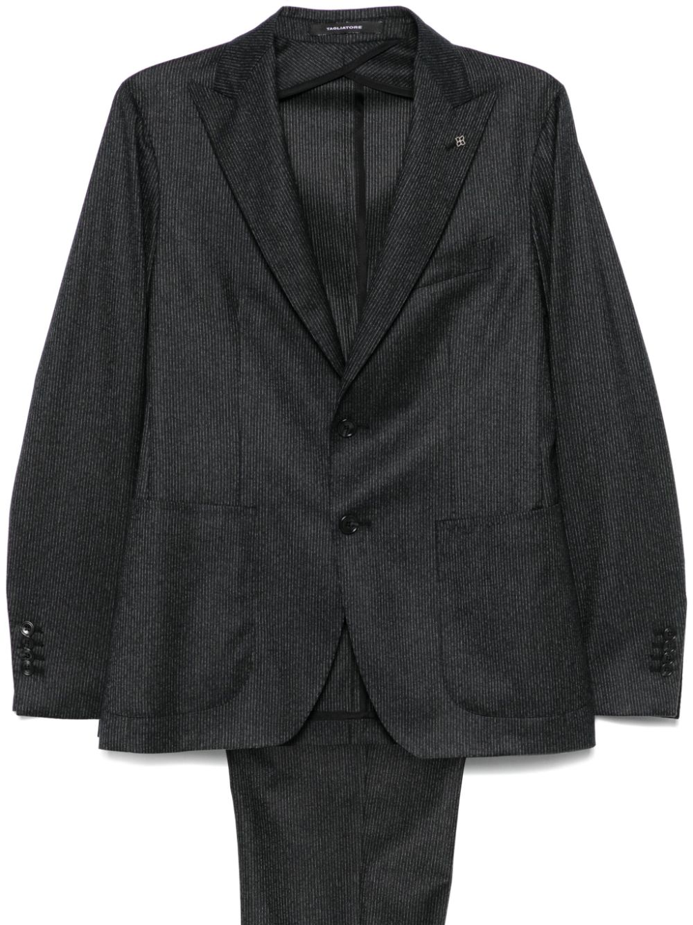 Tagliatore pinstriped suit - Black