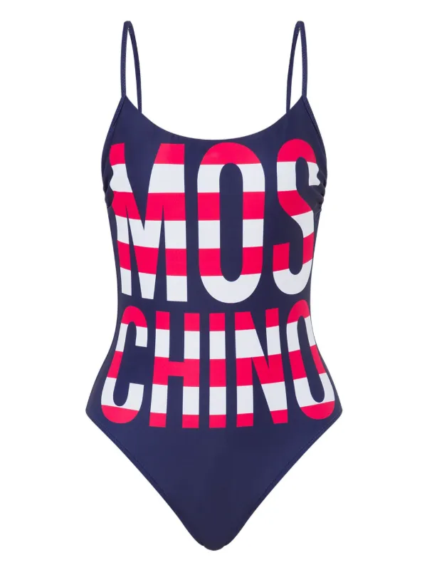 Moschino Traje De Baño Con Logo Estampado Azul FARFETCH CR