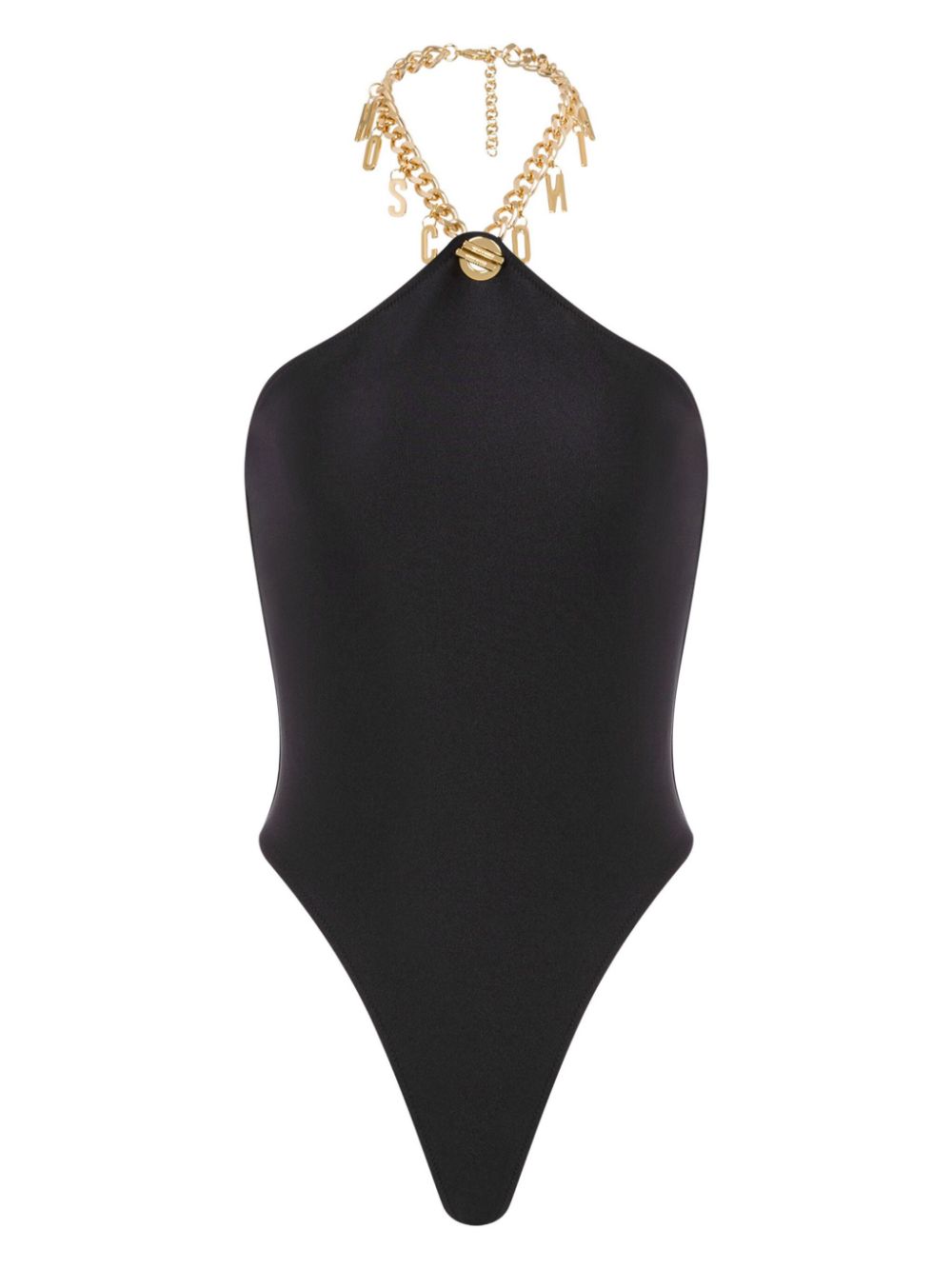 Moschino logo chain swimsuit – Black