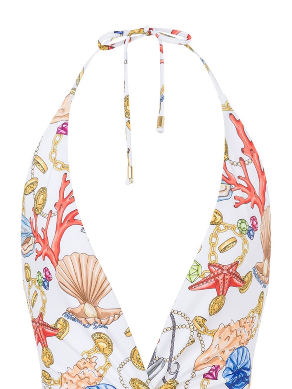 Moschino Badpak met schelpenprint - Wit