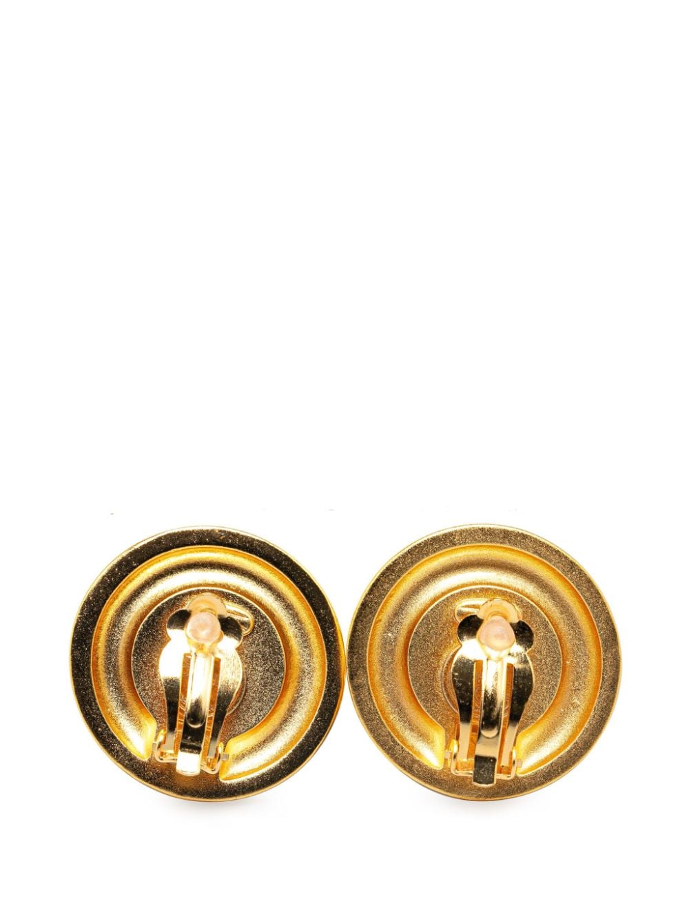 CHANEL Pre-Owned 1970-1980 Gold Plated CC Faux Pearl Clip on costume earrings - Goud