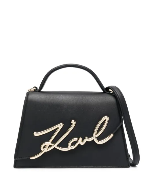 Sac à bandoulière Signature en cuir - Karl Lagerfeld - Modalova