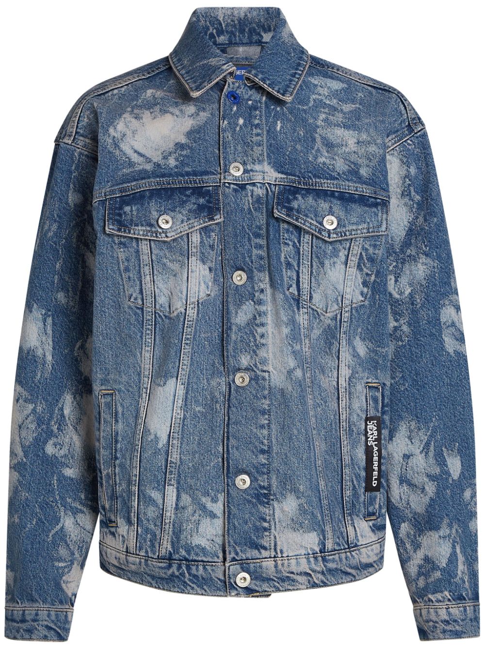 Karl Lagerfeld Jeans Giacca denim con effetto schiarito - Blu