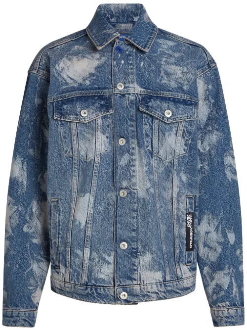 Veste en jean à effet délavé - Karl Lagerfeld Jeans - Modalova