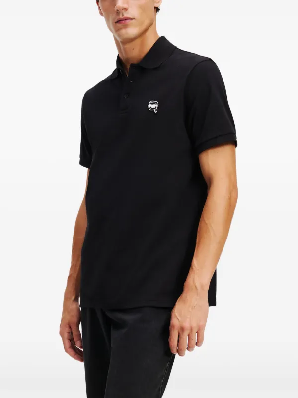 Karl Lagerfeld Ikon Polo Shirt | Black | FARFETCH SG