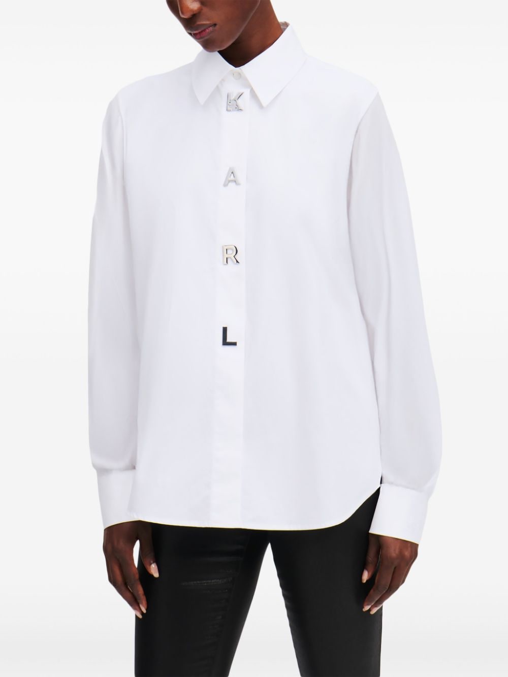 Shop Karl Lagerfeld Letters Shirt In White