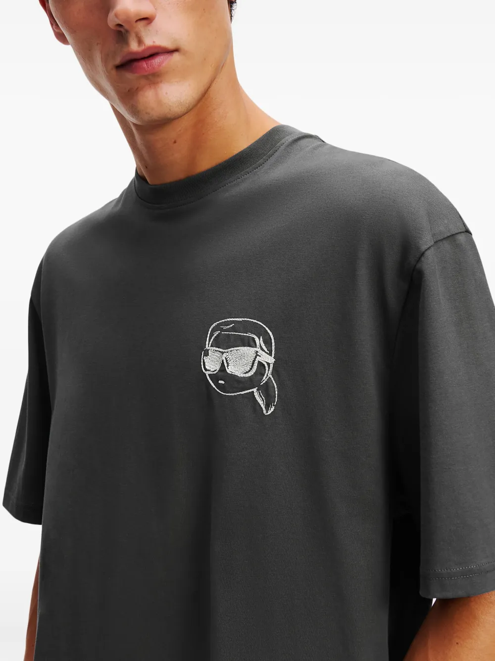 Karl Lagerfeld Ikon T-shirt Grijs
