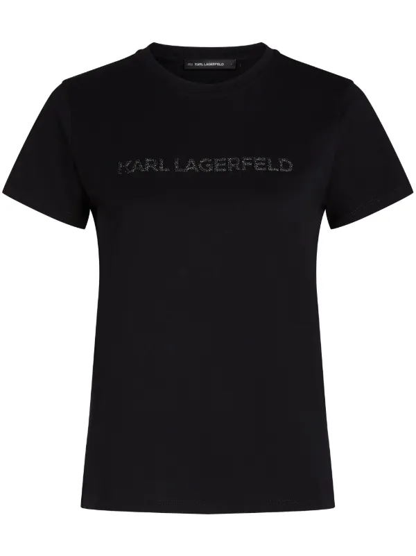 Karl Lagerfeld Glitter Logo T shirt Black FARFETCH