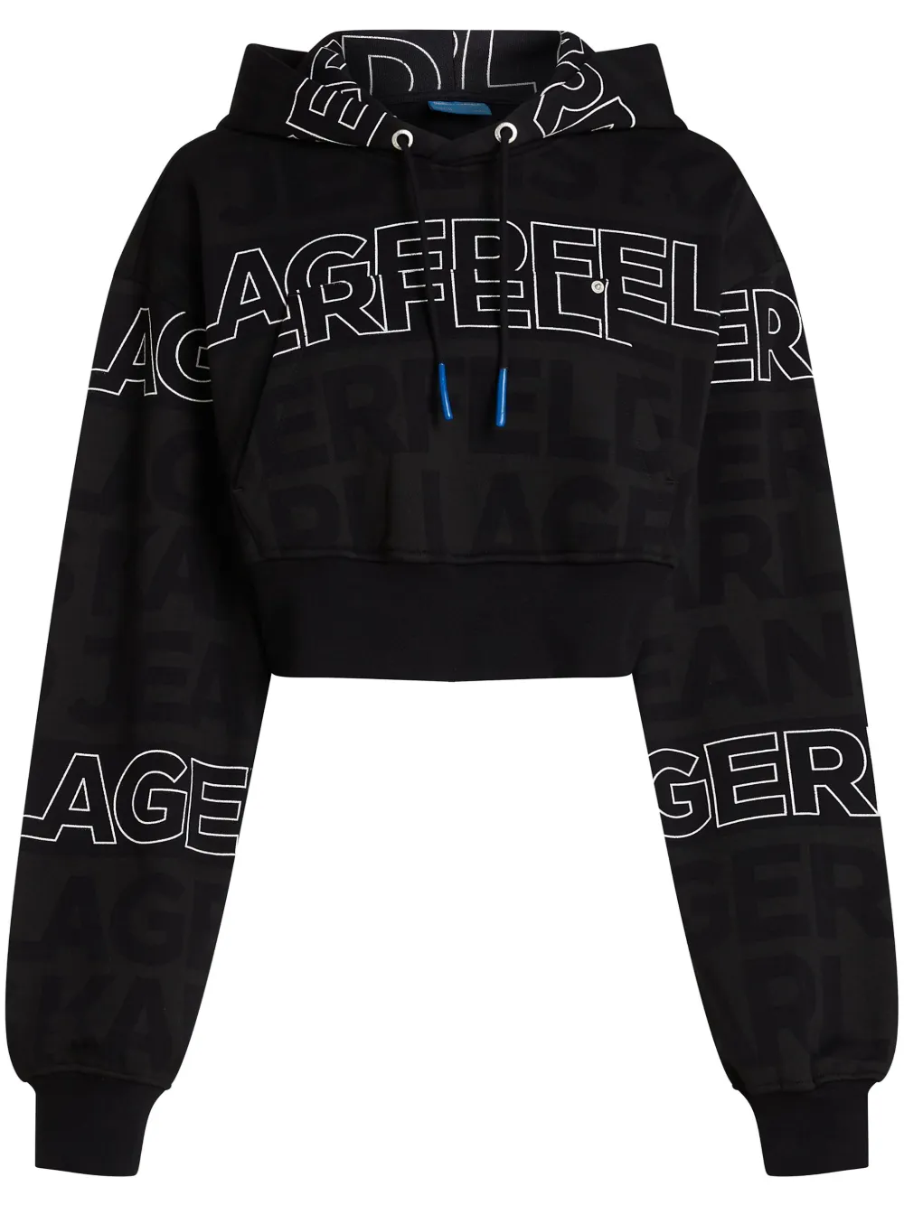 Karl Lagerfeld Jeans Cropped hoodie Zwart