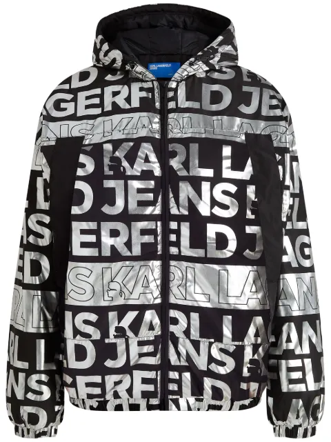 Karl Lagerfeld Jeans chamarra capitonada con logo estampado