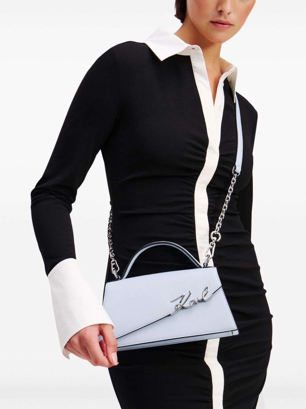 Karl Lagerfeld Crossbodytas met kenmerkende streep - Blauw