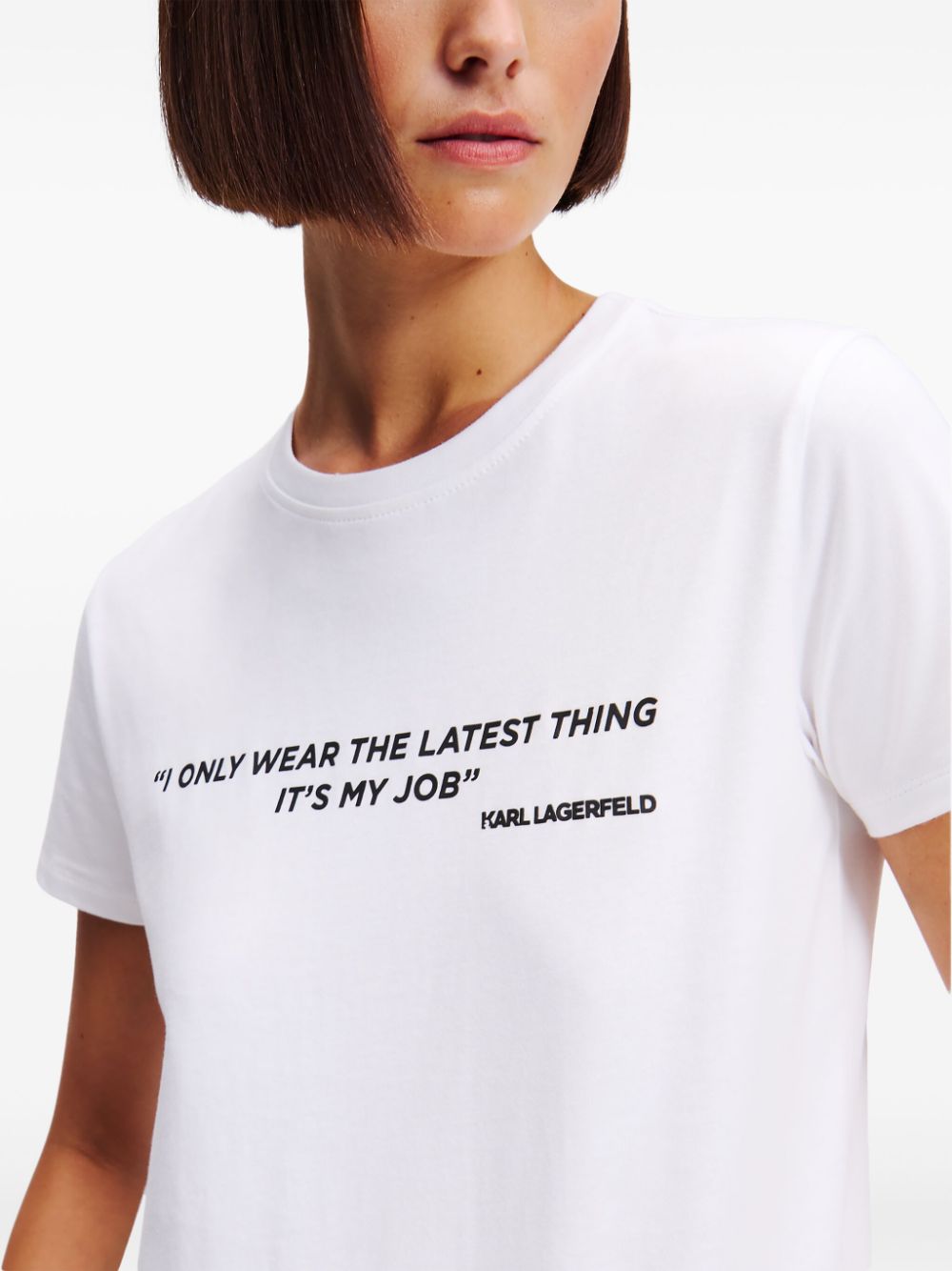 Shop Karl Lagerfeld Quote T-shirt In White