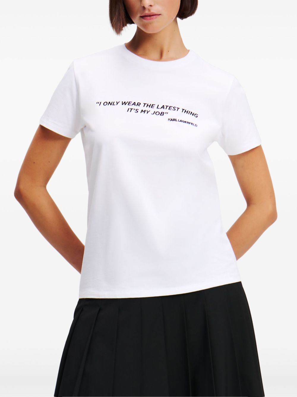 Shop Karl Lagerfeld Quote T-shirt In White