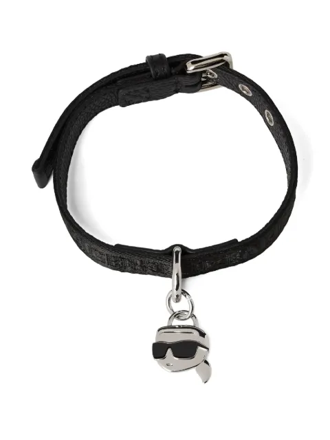 Karl Lagerfeld logo-charm pet collar