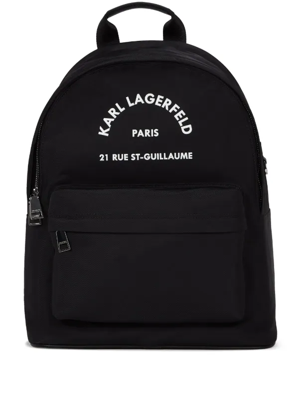Backpack by Karl Lagerfeld Karl Lagerfeld Paris Nylon Backpack Black/Black Sherpa | eBay main image 2