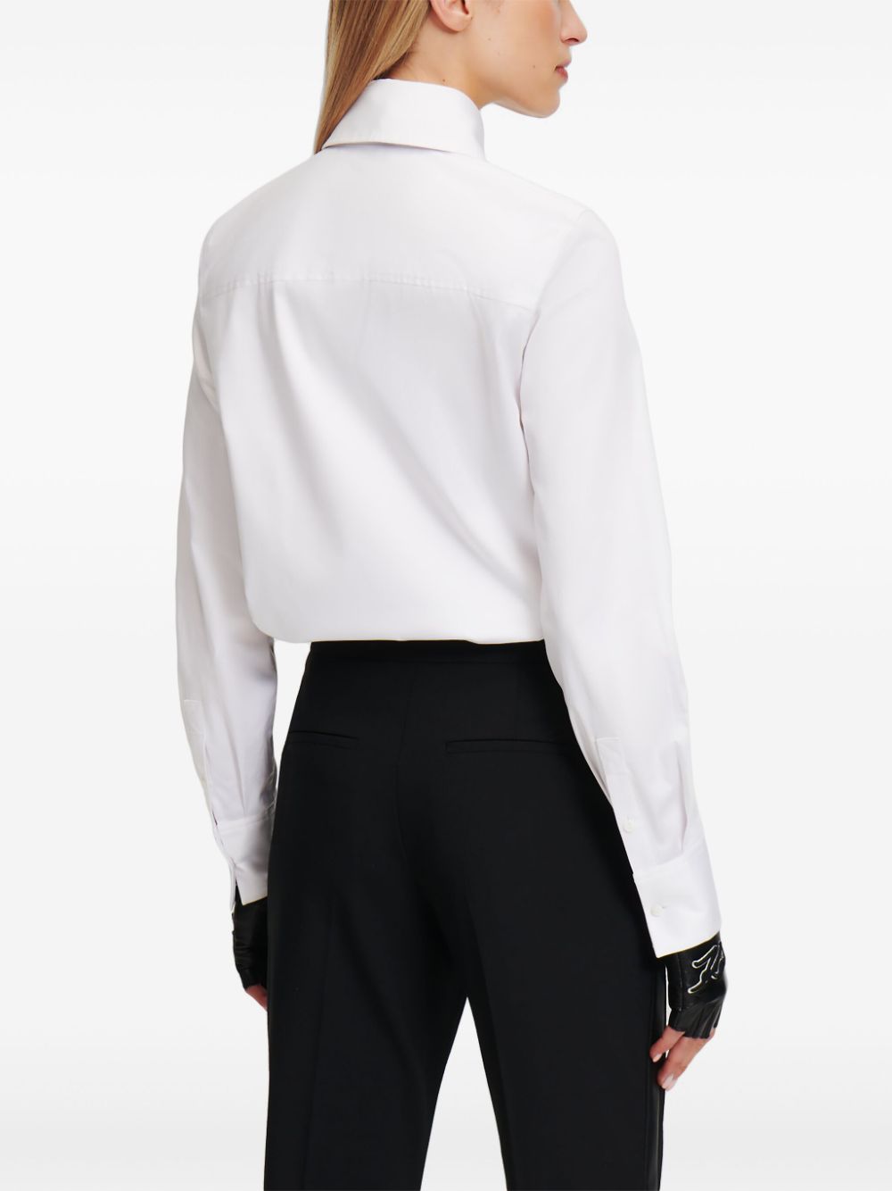 Shop Karl Lagerfeld Classic Cotton Shirt In 100 White