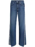 Karl Lagerfeld Jeans logo-patch fringed straight-leg jeans - Blue