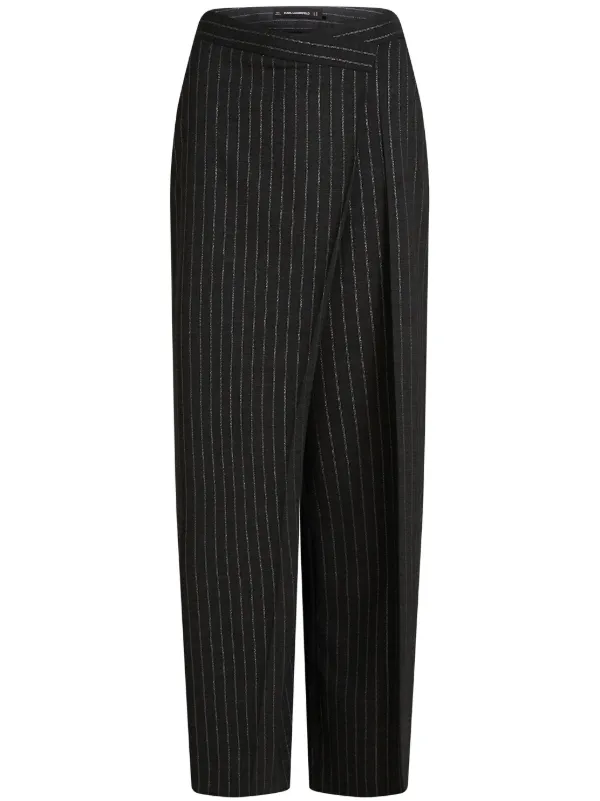 Karl Lagerfeld Pinstriped Tapered Trousers Grey FARFETCH PH