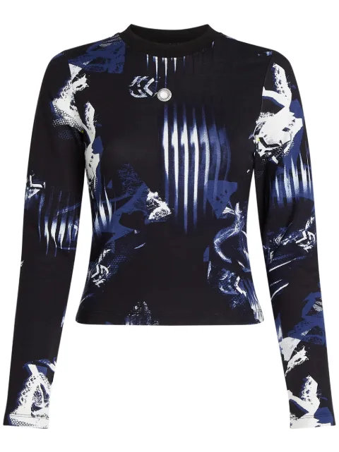 Karl Lagerfeld Jeans توب بأكمام طويلة وطبعة رقمية