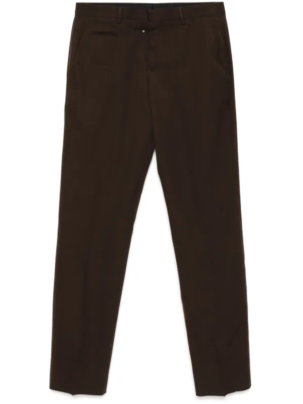Paul Smith Gabardine-weave Trousers in Brown