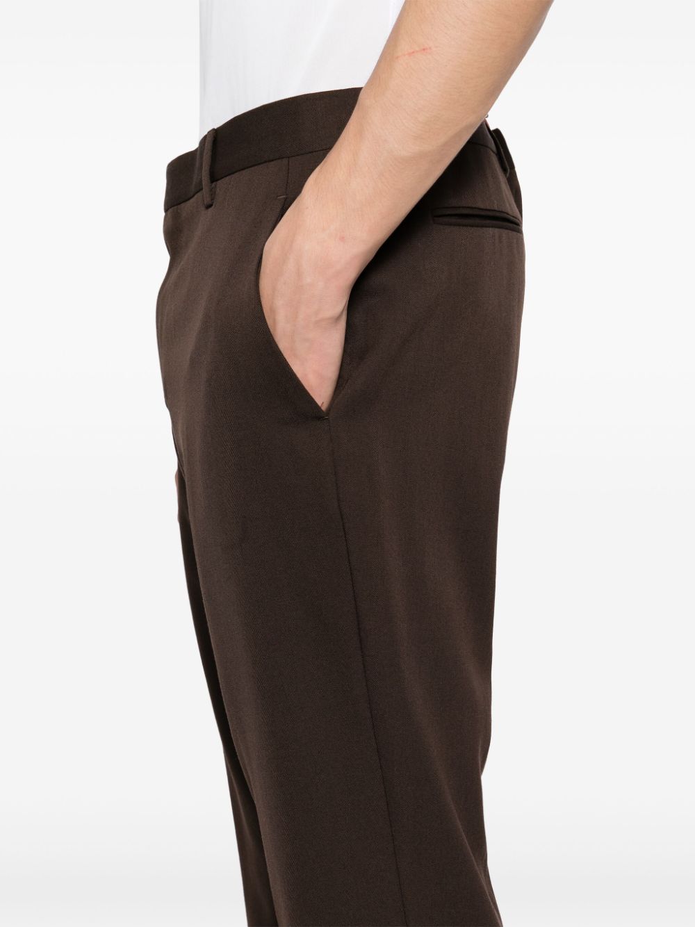 Shop Paul Smith Straight-leg Silm Trousers In Brown