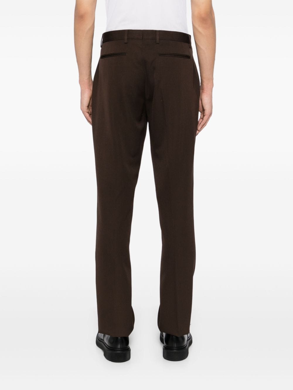 Shop Paul Smith Straight-leg Silm Trousers In Brown