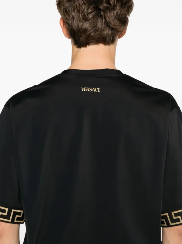 【VERSACE】グレカ コットンTシャツ Versace Greca-trim T-shirt | Black | FARFETCH