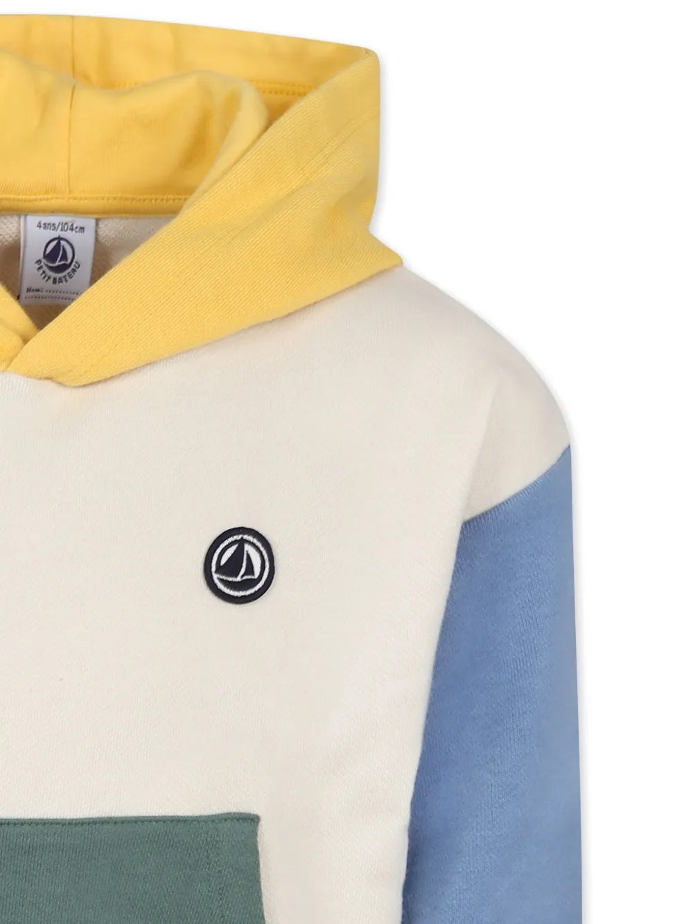 Petit Bateau Hoodie met colourblocking Beige