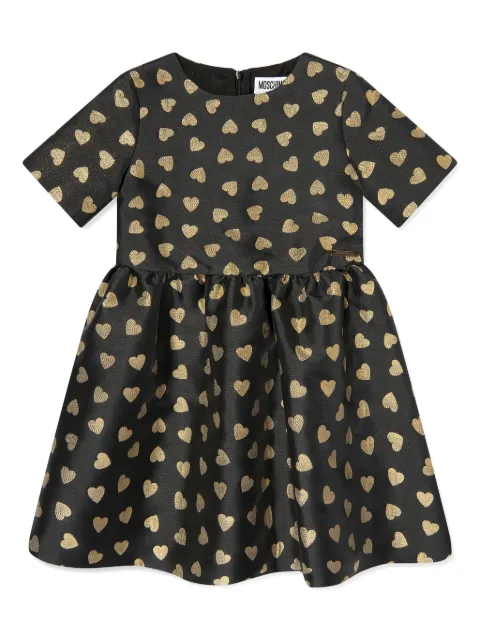 Moschino Kids فستان جاكار بنقش قلب