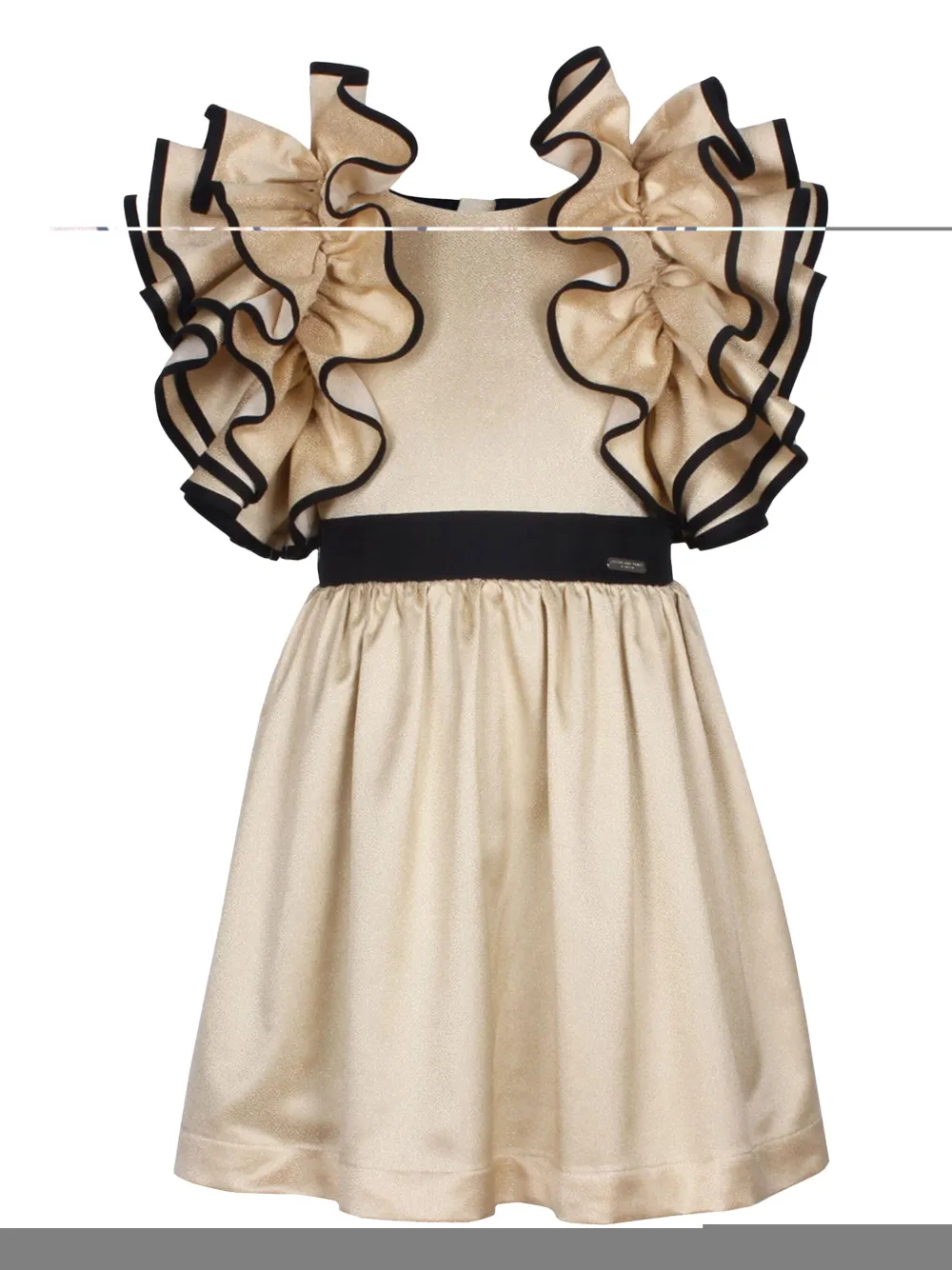Jessie And James Ruffle-detailing Midi Dress In Neutrals