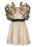 JESSIE AND JAMES ruffle-detailing midi dress - Neutrals