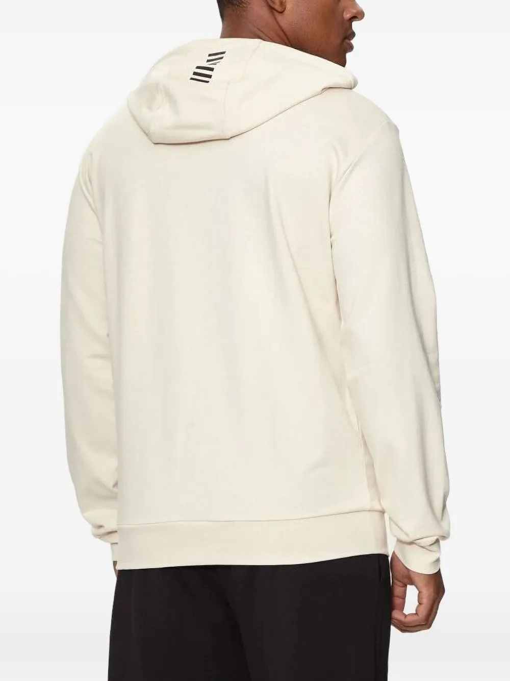 Ea7 Emporio Armani Gebreide trui met capuchon en logo Beige