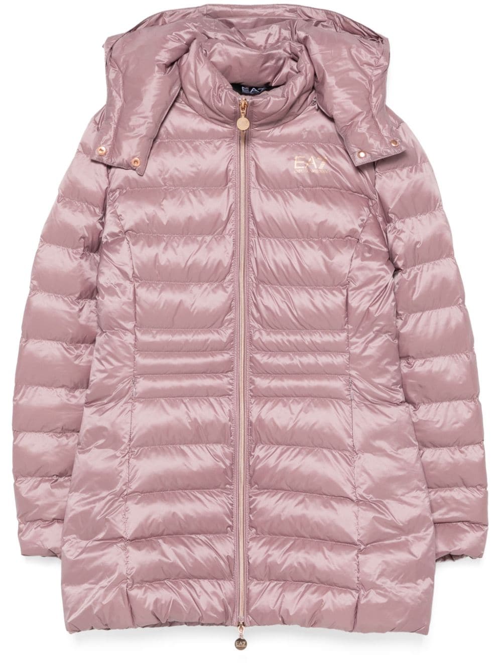 Shop Ea7 Padded Coat In 粉色