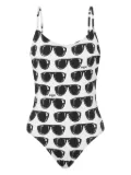 Moschino printed swimsuit - White