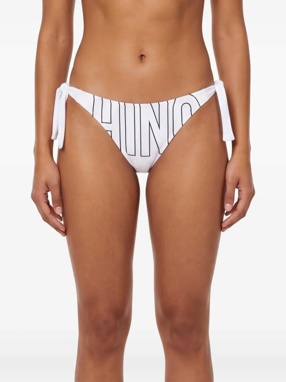 Moschino Rubber bikinislip met logo Wit