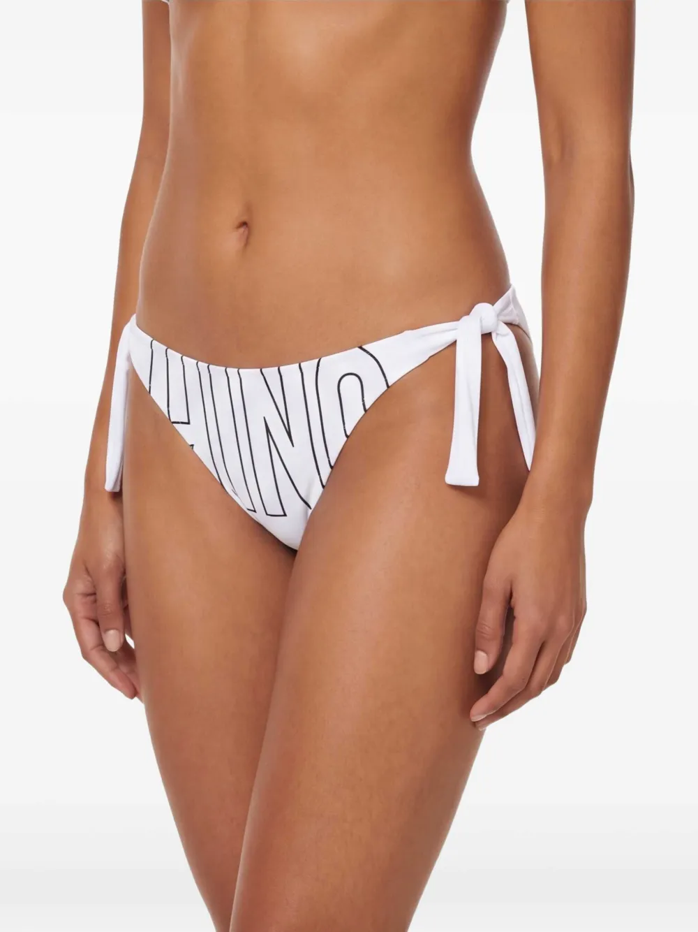 Moschino Rubber bikinislip met logo Wit