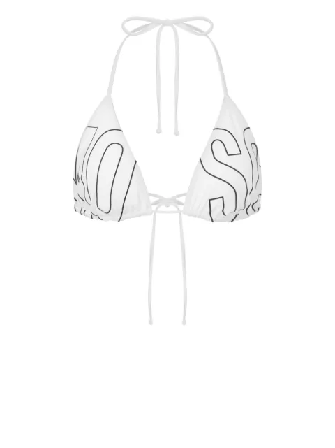 Moschino logo-print bikini top