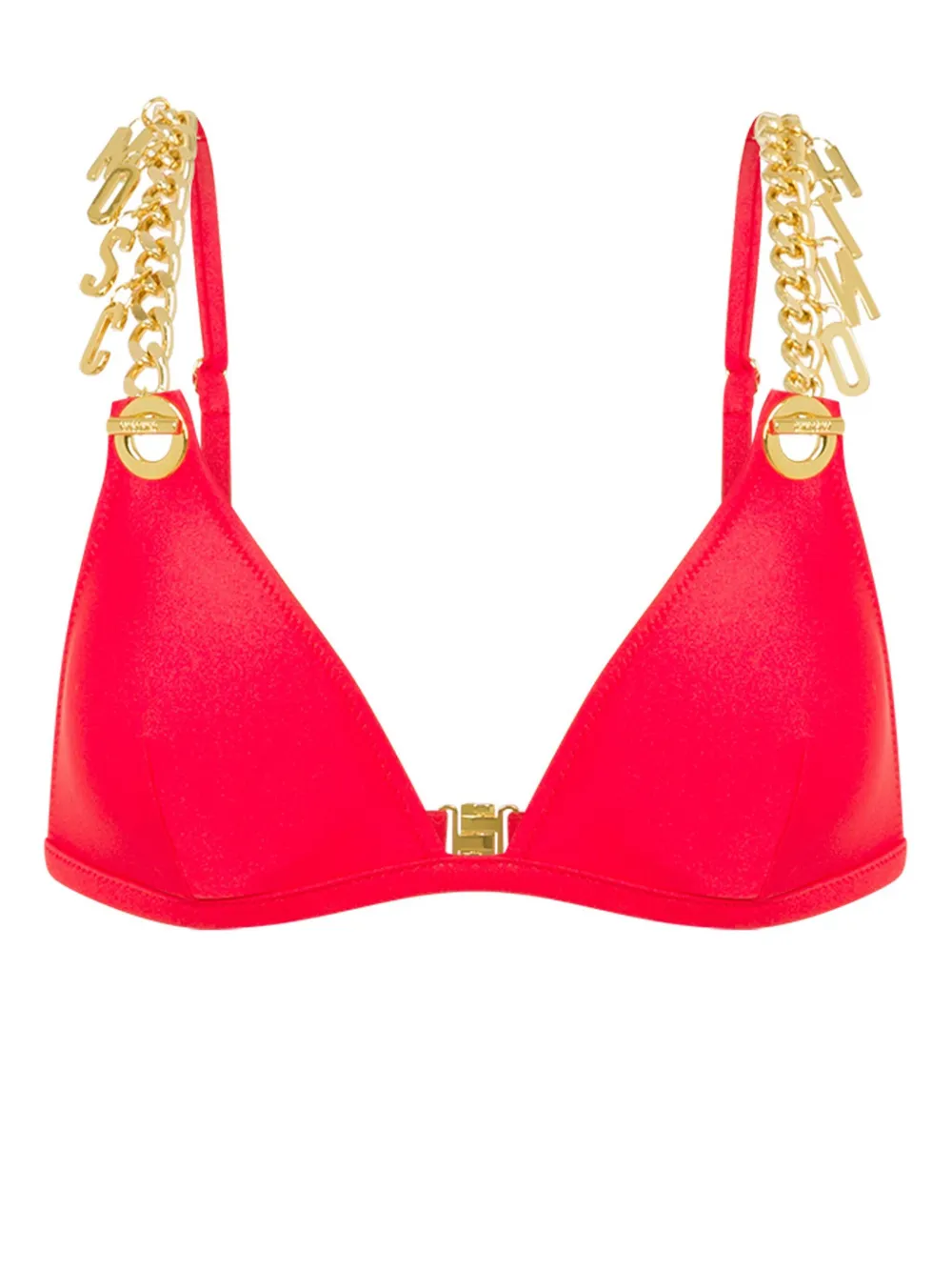 Moschino Bikinitop met schakelketting afwerking Rood