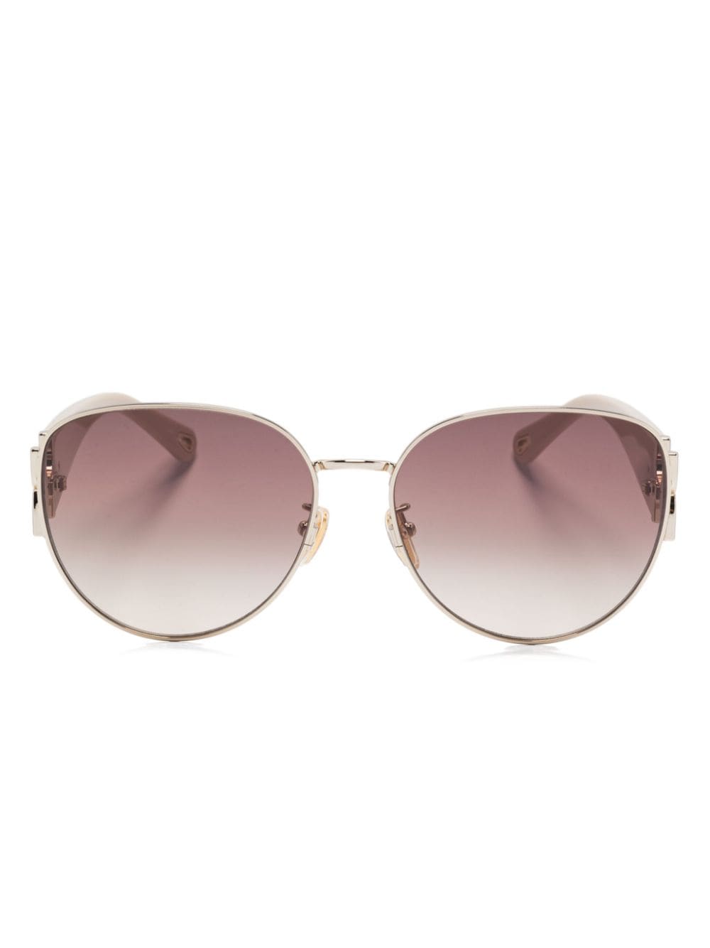 Shop Chloé Geometric-frame Sunglasses In 中性色