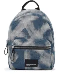 Karl Lagerfeld Jeans logo-patch denim backpack - Blue