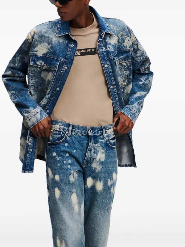 Karl Lagerfeld Jeans Bleached recycled-cotton Shirt | Blue