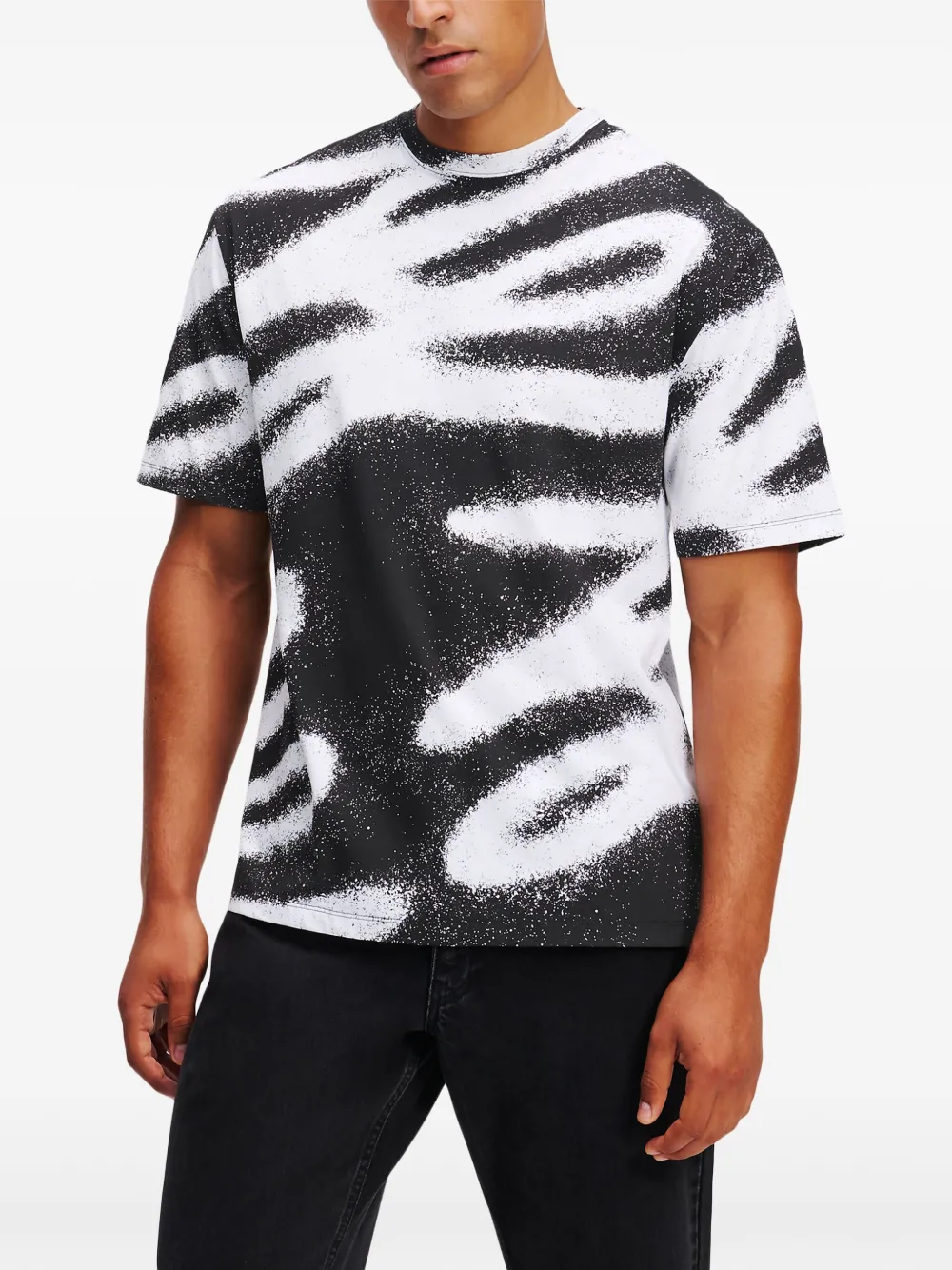 Karl Lagerfeld T-shirt met graffiti-print Zwart