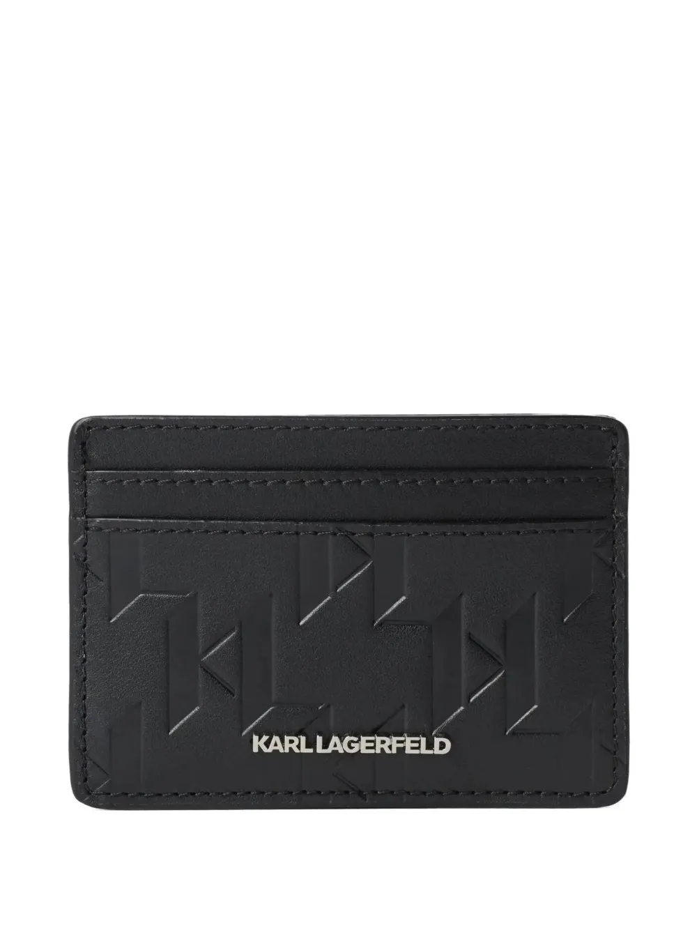 Karl Lagerfeld K Loom leren pasjeshouder Zwart