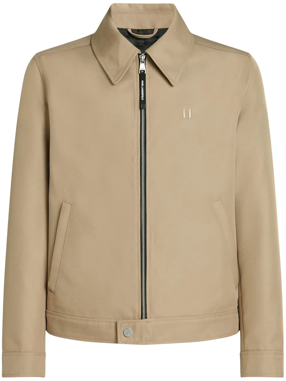 Karl Lagerfeld Jaqueta bomber com bordado de texto | Neutro | Image 1