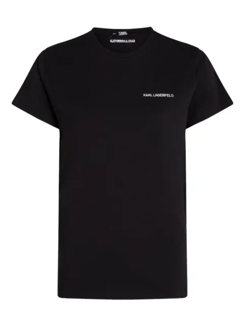 Karl Lagerfeld logo-embroidered organic-cotton T-shirt