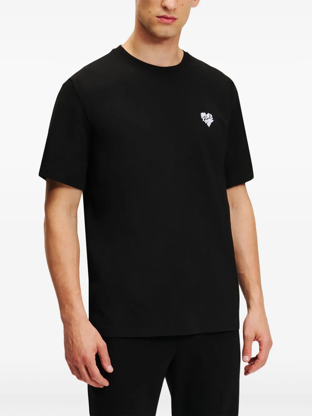Karl Lagerfeld T-shirt met hartpatroon Zwart