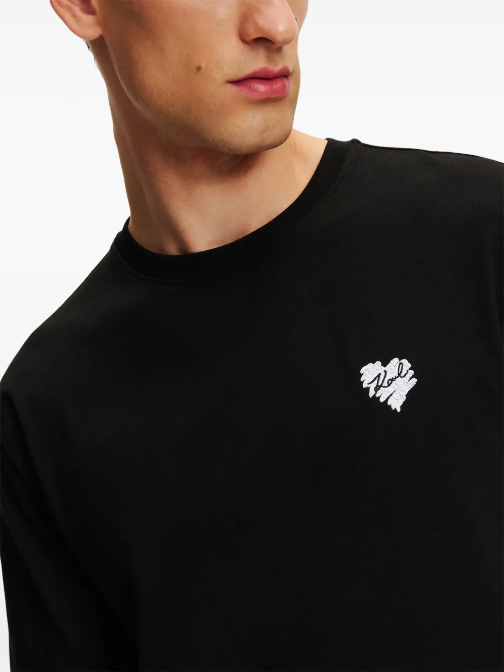 Karl Lagerfeld T-shirt met hartpatroon Zwart
