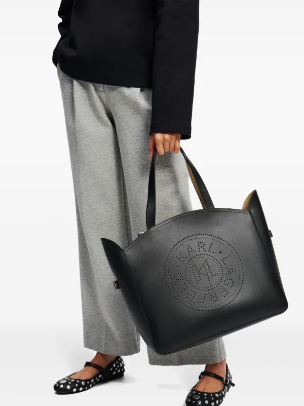KARL LAGERFELD K/CIRCLE LG TOTE PERFORATED ハンドバッグ Women's K/CIRCLE LARGE PERFORATED TOTE BAG by KARL LAGERFELD