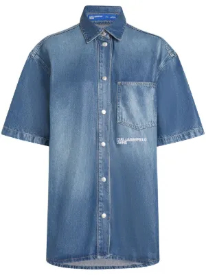 売れ筋商品|||カール ラガーフェルド ジーンズ シャツ レディース トップス SHIRT - Button-down blouse - blue カール ラガーフェルド ジーンズ レディース シャツ トップス
